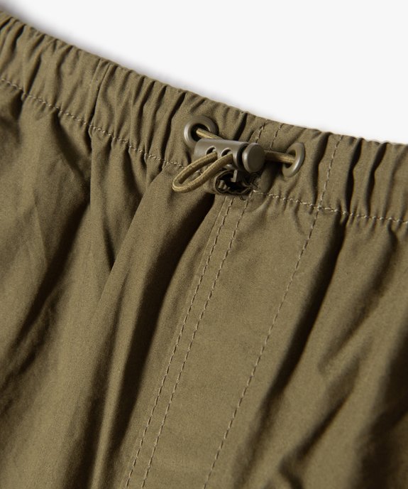 Pantalon ample resserré aux chevilles avec ceinture élastique fille vue3 - GEMO 4G FILLE - GEMO