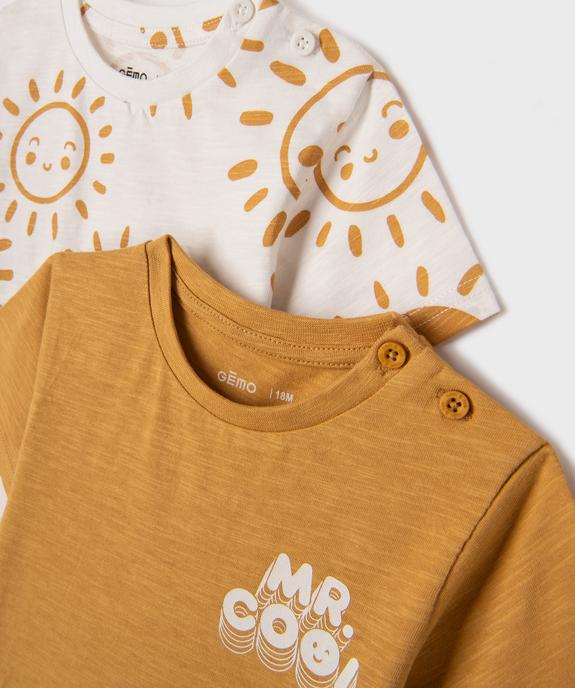 Tee-shirt à manches courtes imprimés bébé garçon (lot de 2) vue2 - GEMO 4G BEBE - GEMO