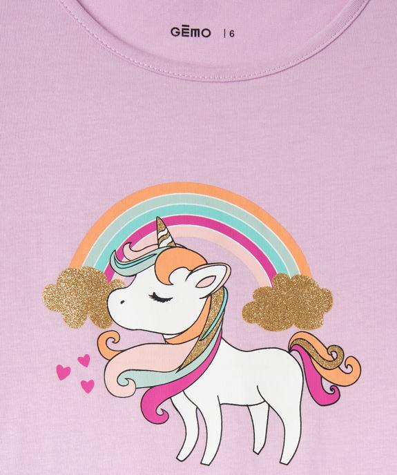 Pyjashort avec motif licorne et paillettes fille vue2 - GEMO (ENFANT) - GEMO