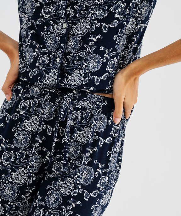 Pyjama deux pièces en viscose femme : chemise et pantalon vue5 - GEMO 4G FEMME - GEMO