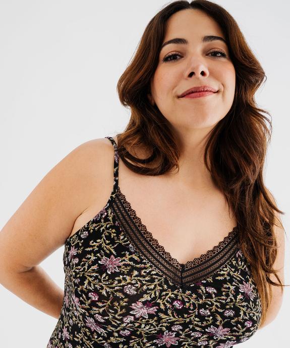 Nuisette à bretelles et col V en dentelle femme grande taille vue4 - GEMO 4G FEMME - GEMO