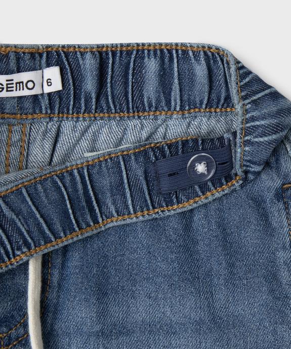 Bermuda en jean coupe loose taille ajustable garçon vue2 - GEMO (ENFANT) - GEMO
