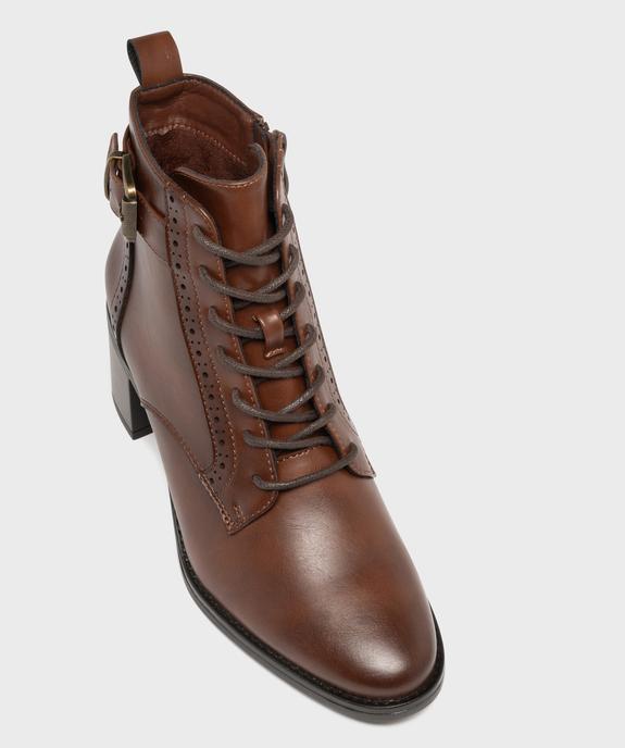 Bottines à talon avec semelle intérieure cuir, lacets ronds et zip femme vue5 - VALENTINA BALDANO GEMO FORGOOD - GEMO