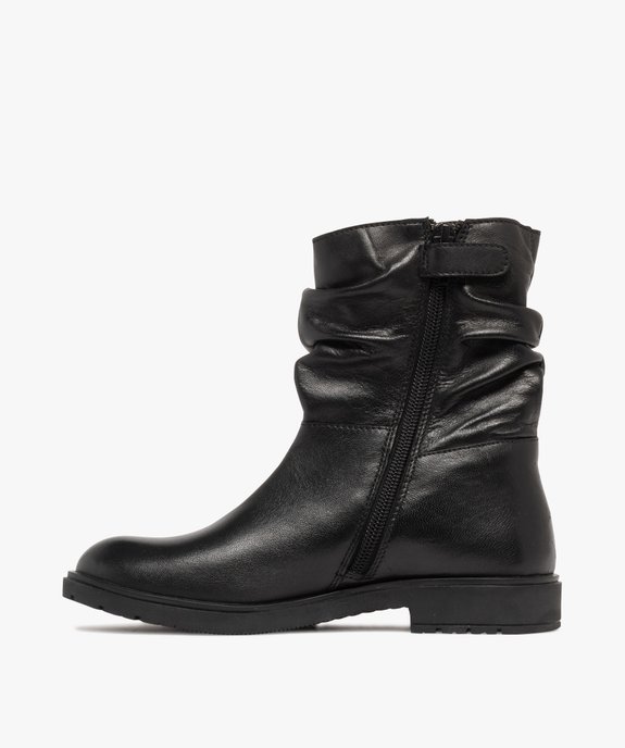 Bottines fille dessus en cuir effet drapé à zip vue3 - LOVELY WINGS - GEMO