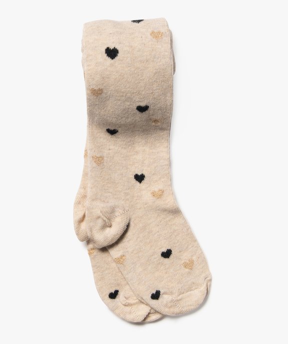 Collants bébé fille chaud imprimé cœurs vue3 - GEMO 4G BEBE - GEMO