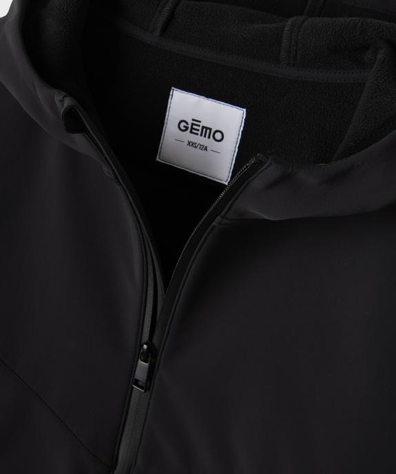 Blouson softshell déperlant intérieur polaire à capuche garçon vue1 - GEMO (JUNIOR) - GEMO