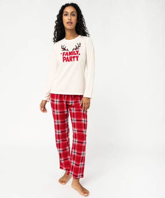 Pyjama de Noël en polaire douillete femme vue2 - GEMO(HOMWR FEM) - GEMO