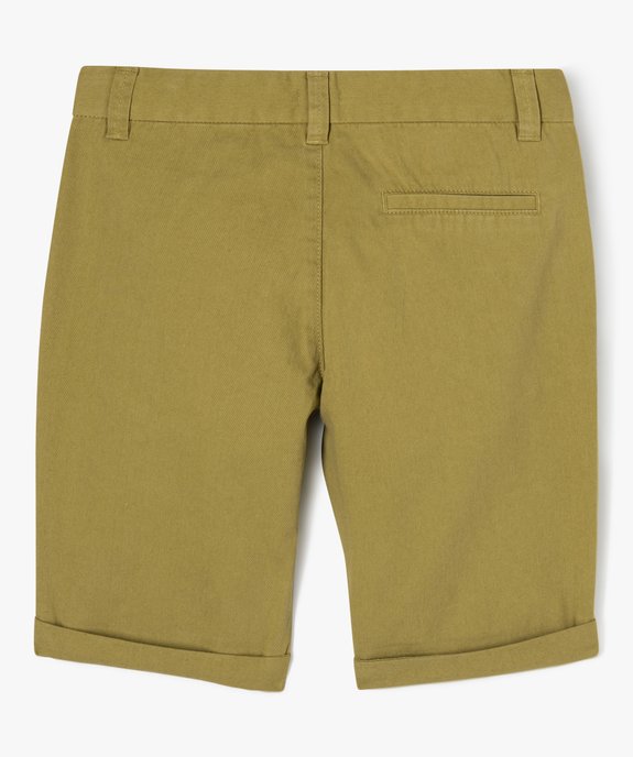 Bermuda coupe chino regular en toile de coton garçon vue3 - GEMO 4G GARCON - GEMO