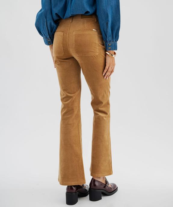 Pantalon flare taille haute en velours extensible femme - LuluCastagnette vue3 - LULUCASTAGNETTE - GEMO