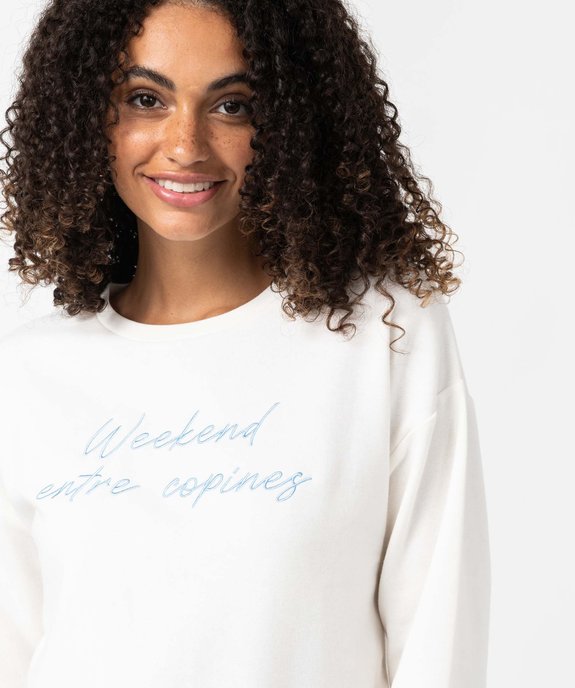 Sweat femme avec message brodé vue2 - GEMO(FEMME PAP) - GEMO