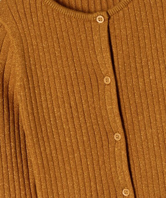 Gilet en maille côtelée pailletée fille vue2 - GEMO (ENFANT) - GEMO