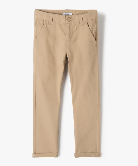Pantalon chino 100% coton garçon vue1 - GEMO 4G GARCON - GEMO