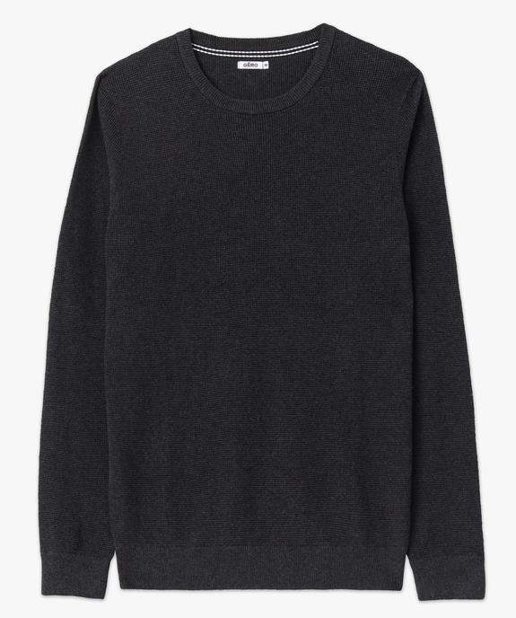 Pull col rond en coton uni homme vue4 - GEMO (HOMME) - GEMO