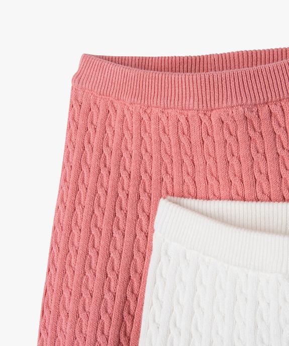 Pantalon en maille torsadée à revers bébé  (lot de 2) vue2 - GEMO(BB COUCHE) - GEMO