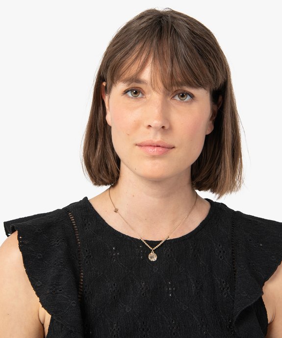 Débardeur femme ajouré avec volants sur les épaules vue2 - GEMO(FEMME PAP) - GEMO