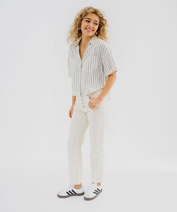 Jean Regular taille haute longueur 7/8ème femme vue4 - GEMO 4G FEMME - GEMO