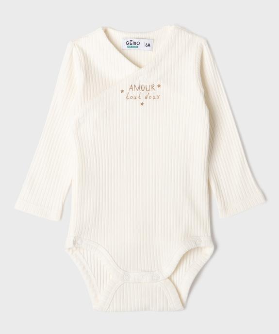 Ensemble 2 pièces body croisé + pyjama dors-bien en velours bébé vue5 - GEMO 4G BEBE - GEMO