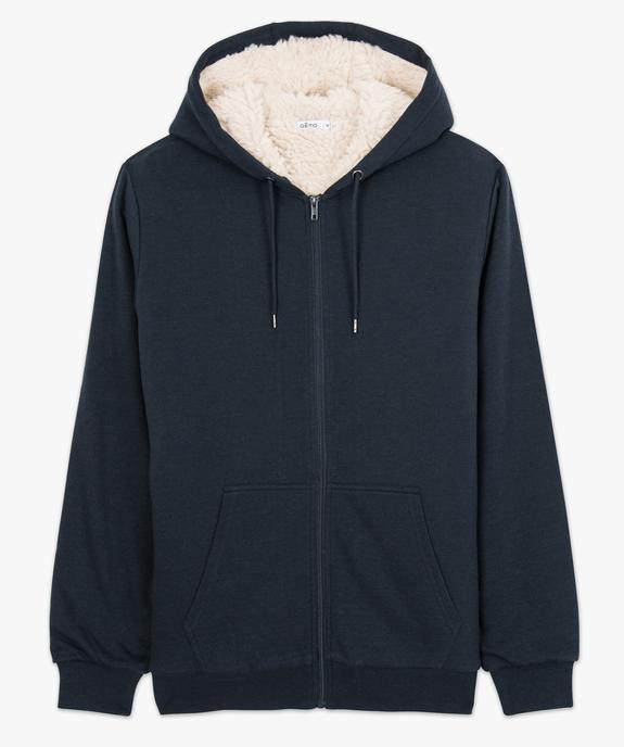 Sweat homme zippé à capuche avec doublure sherpa vue4 - GEMO (HOMME) - GEMO
