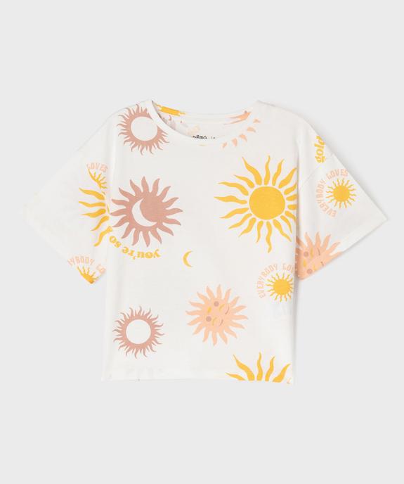 Tee-shirt oversize à larges motifs fille vue5 - GEMO 4G FILLE - GEMO