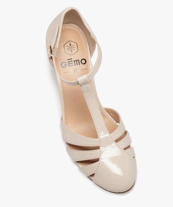 Escarpins femme à talon unies à brides effet métallisé vue6 - GEMO(URBAIN) - GEMO