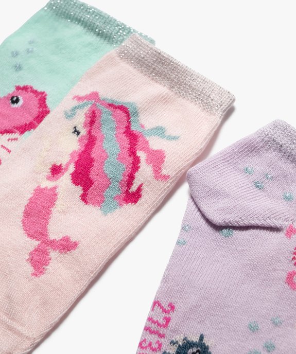Chaussettes ultra coutes imprimées et pailletées fille (lot de 3) vue4 - GEMO (ENFANT) - GEMO