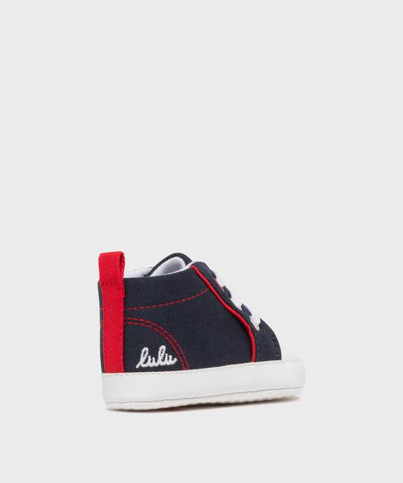 Chaussons de naissance en toile look tennis bébé - LuluCastagnette vue5 - LULU CASTAGNETTE G4G D - GEMO