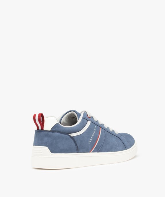 Baskets homme en suédine unie et détails contrastants vue5 - GEMO (CASUAL) - GEMO