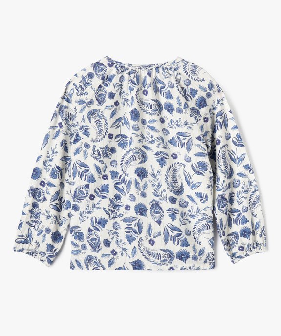 Blouse à manches longues ample et fleurie fille vue3 - GEMO (ENFANT) - GEMO