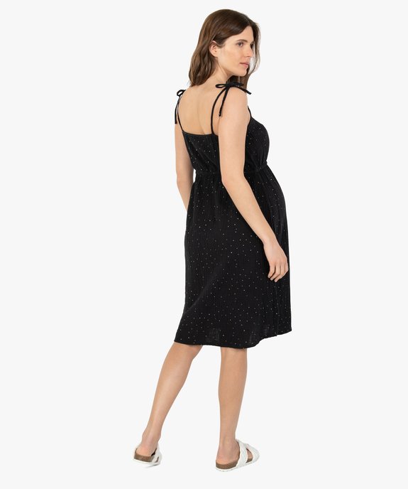 Robe de grossesse à fines bretelles en gaze de coton vue3 - GEMO (MATER) - GEMO