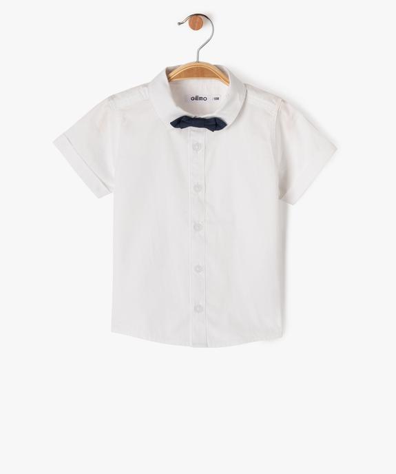 Chemise à manches courtes avec noeud papillon bébé garçon vue2 - GEMO(BEBE DEBT) - GEMO