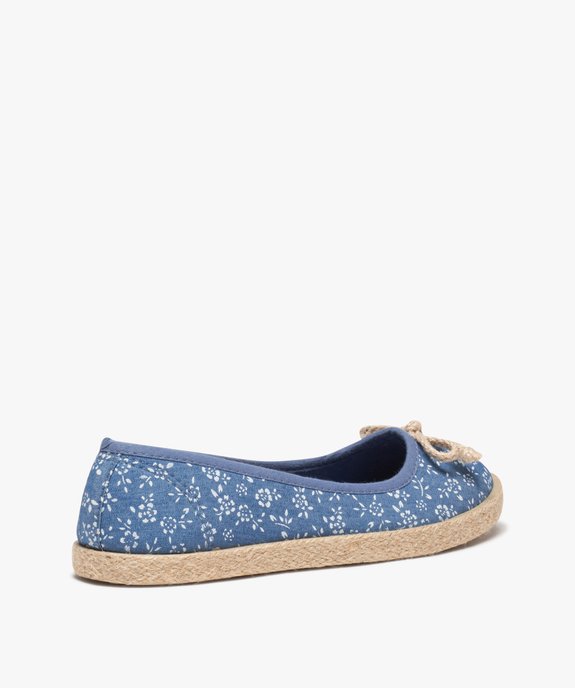 Ballerines femme en toile imprimée et semelle corde vue5 - GEMO (SPORTSWR) - GEMO