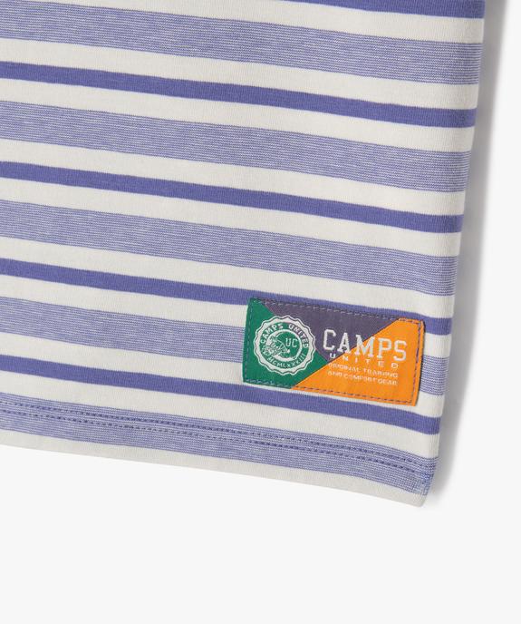 Tee-shirt à manches courtes rayé fille - Camps United vue2 - CAMPS GEMO FOR GOOD - GEMO