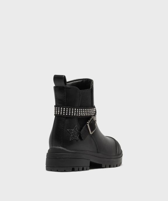 Boots zippées inspiration motardes avec strass fille vue4 - LOVELY WINGS - GEMO