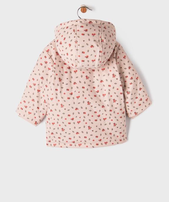 Manteau imperméable à capuche avec doublure chaude bébé fille vue4 - GEMO(BEBE DEBT) - GEMO