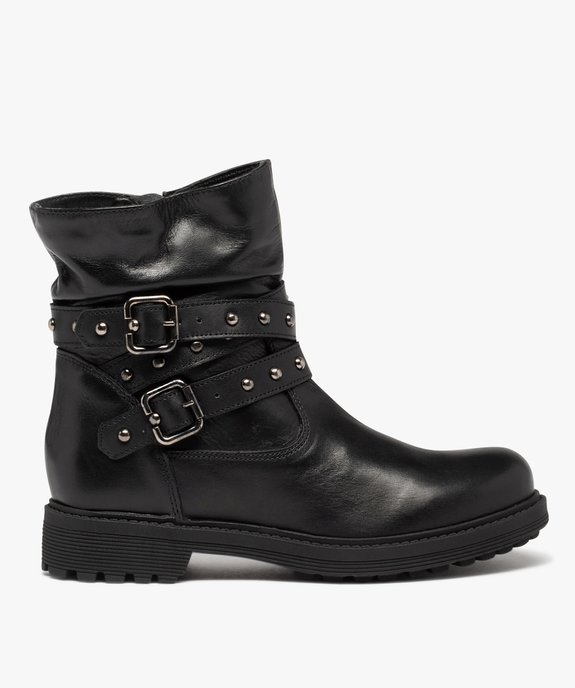 Boots femme style rock dessus cuir et clous - Tanéo vue1 - TANEO - GEMO