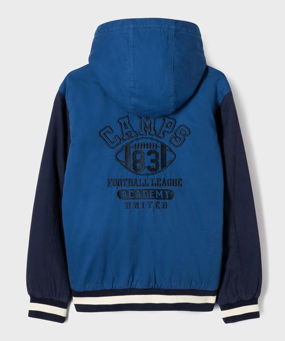 Blouson teddy à capuche style université américaine garçon - Camps United vue5 - CAMPS - GEMO