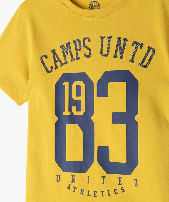 Tee-shirt imprimé style campus garçon vue2 - CAMPS GEMO FOR GOOD - GEMO