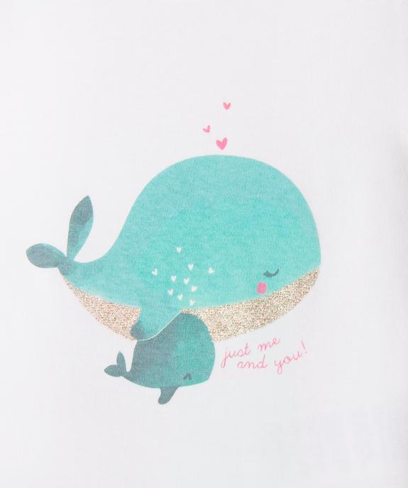 Pyjashort 2 pièces avec motif baleines bébé fille tee-shirt et short vue3 - GEMO 4G BEBE - GEMO