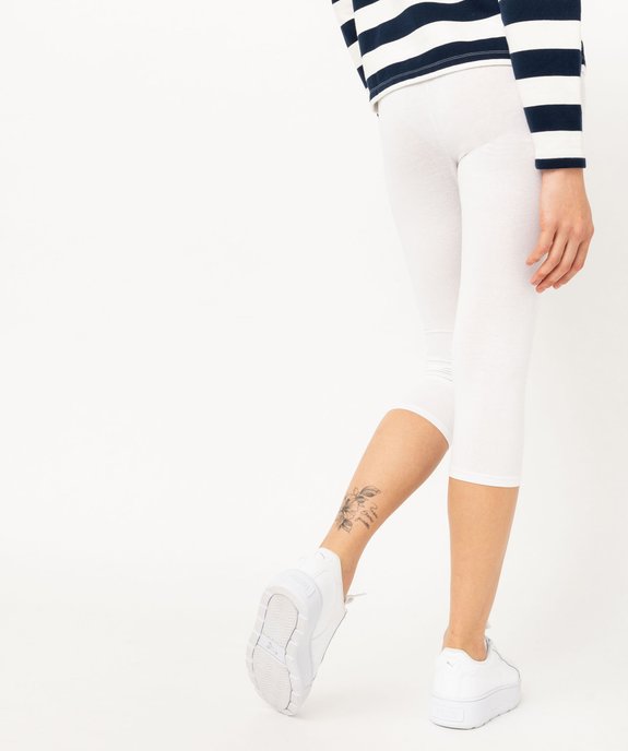 Legging court en coton stretch femme vue3 - GEMO 4G FEMME - GEMO