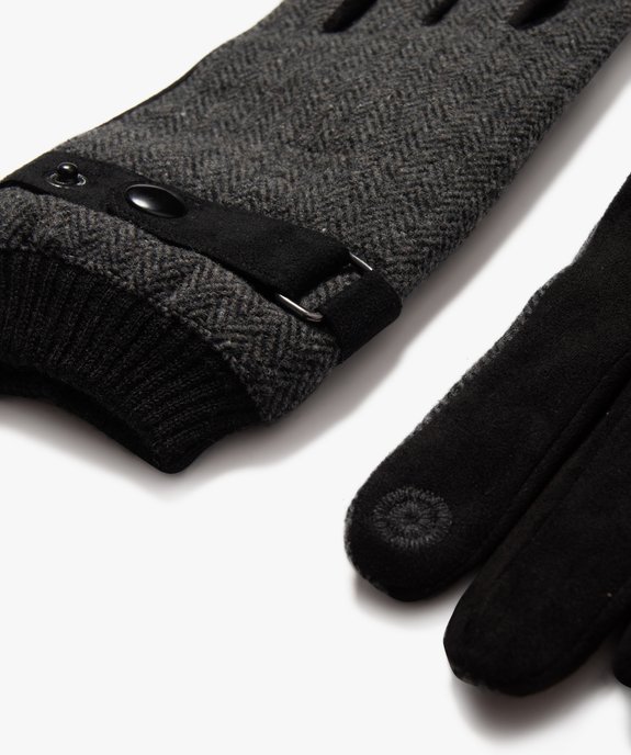 Gants tactiles pour homme à motifs chevrons vue2 - GEMO (HOMME) - GEMO