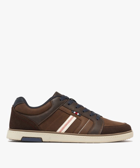 Baskets homme casual à lacets avec détails surpiqués  vue2 - URBAN STEPS - GEMO