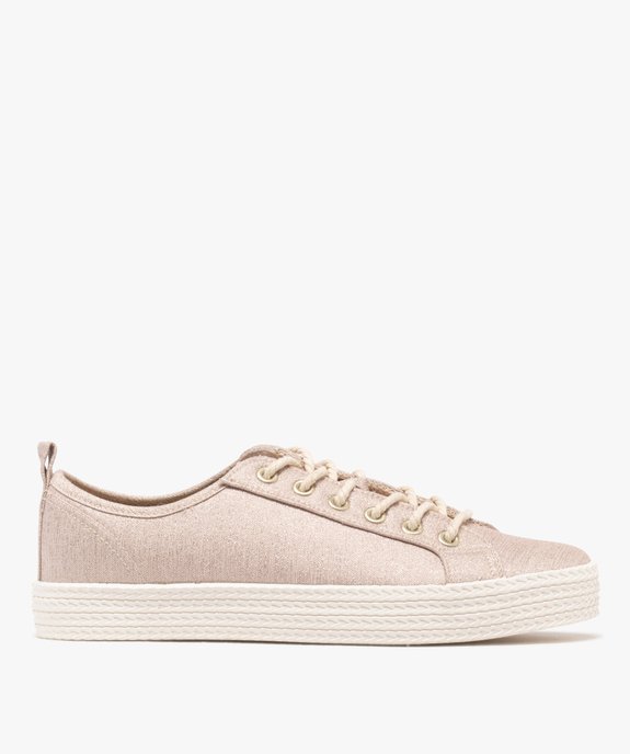 Baskets en toile à lacets avec épaisse semelle femme vue7 - FOLLOW ME G4G - GEMO