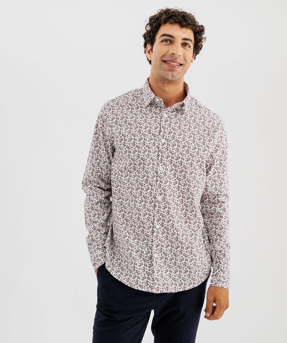Chemise en coton à motifs fleuris homme vue1 - GEMO 4G HOMME - GEMO