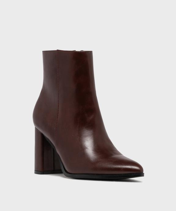 Boots à talon haut et bout pointu unies femme vue3 - FOLLOW ME - GEMO