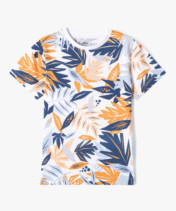 Tee-shirt garçon bicolore à motifs exotiques vue3 - GEMO (ENFANT) - GEMO