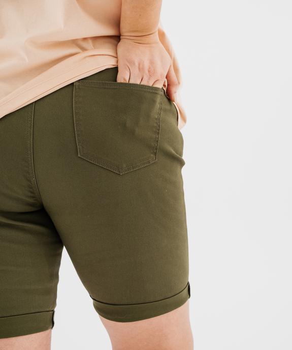 Bermuda à revers en coton stretch femme grande taille vue6 - GEMO (G TAILLE) - GEMO