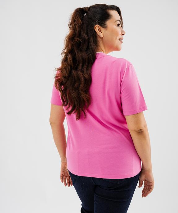 Tee-shirt manches courtes à col festonné fantaisie femme grande taille vue4 - GEMO (G TAILLE) - GEMO
