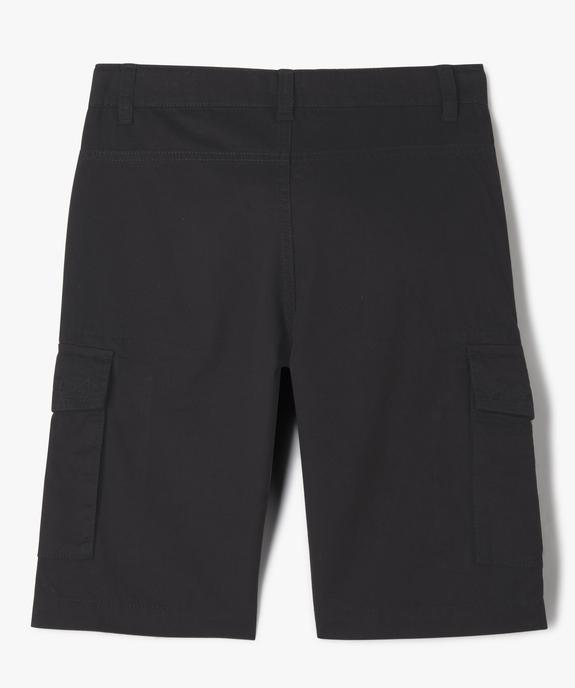 Bermuda cargo en twill uni coupe Regular garçon vue4 - GEMO 4G GARCON - GEMO