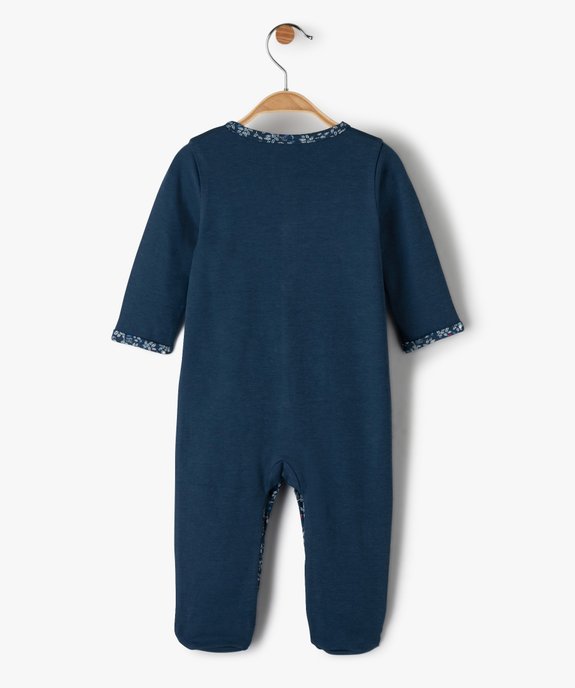 Pyjama bébé fille ouverture sur l’avant avec finitions fleuries vue3 - GEMO(BB COUCHE) - GEMO
