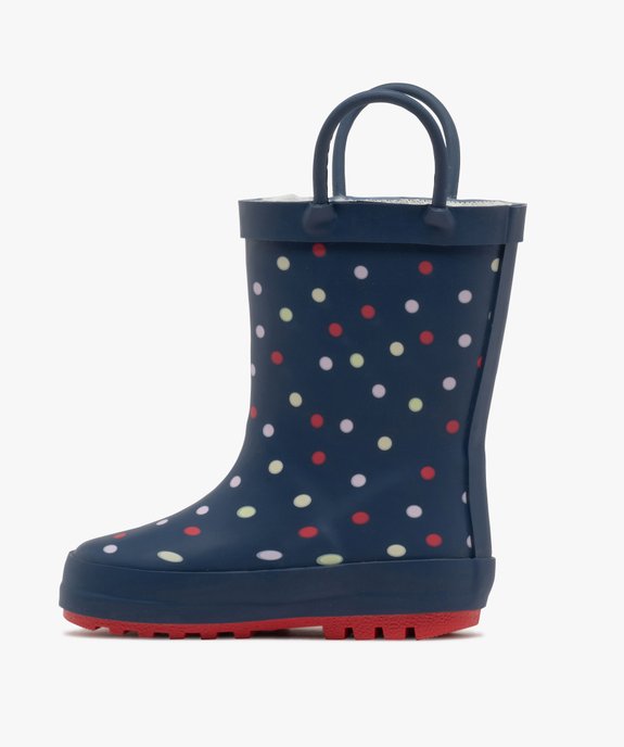 Bottes de pluie bébé garçon intérieur fourré avec deux anses  vue4 - LOVELY WINGS - GEMO